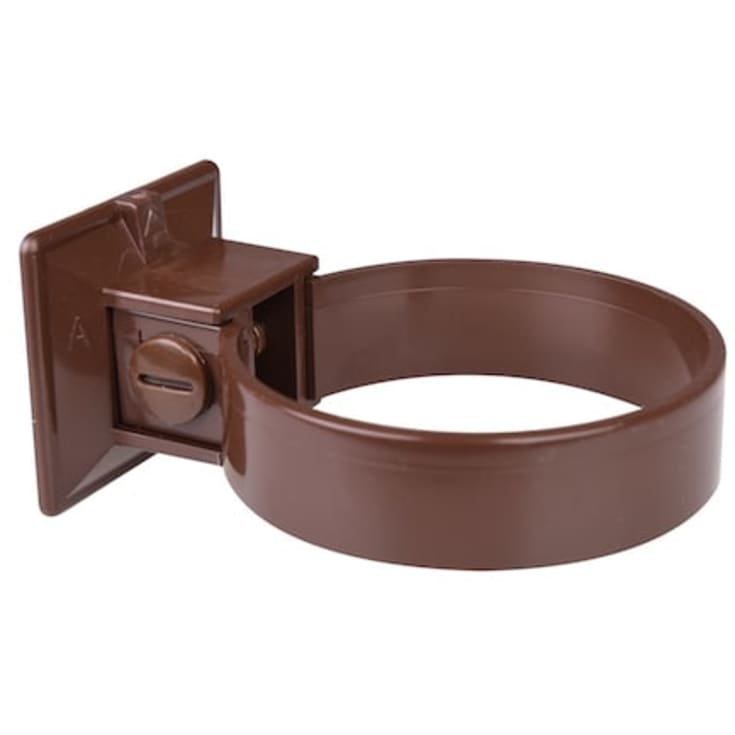 Plastrørholder 90 mm brun