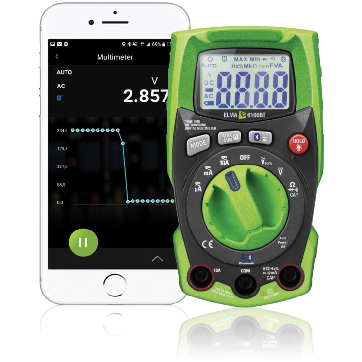 Multimeter Elma 6100BT IP65 sann RMS med bluetooth