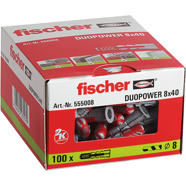 Fischer DuoPower rawlplug 8x40mm - 100stk