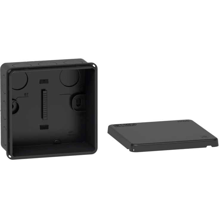 Schneider Muerva koblingsboks, 87x87x42 mm, koksgrå