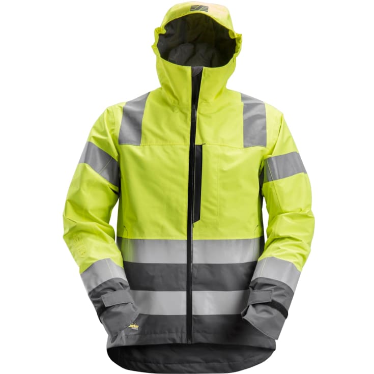 Snickers 2-lags vanntett skalljakke, 1330 High-Vis gul, på 3, L