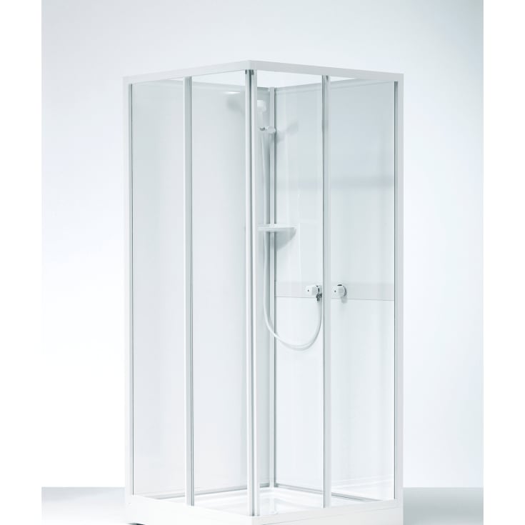 Contura Shower Next NK dusjkabinett overdel, skyvedør, 80x80 cm, klar styren