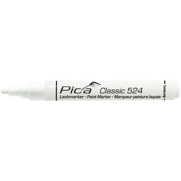 Pica paint marker, hurtig tørrende, rund spids, hvid