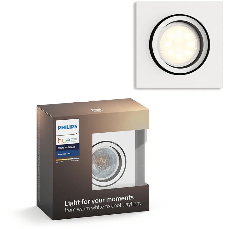 Philips Hue Milliskin indbygningsspot, firkantet, hvid