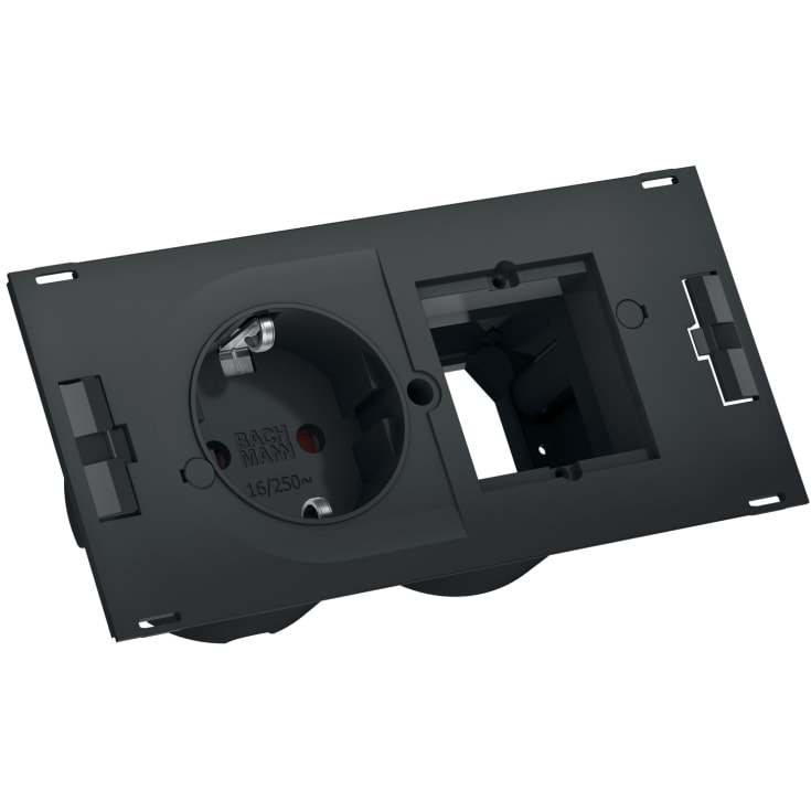 Due-uttag 1 x Schuko och 1 x Kundmodul