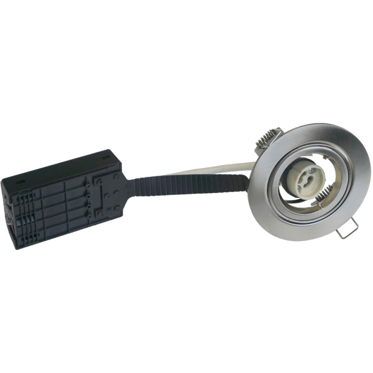 Nordtronic downlight Euro Spot 80, GU10, rund i børstet stål