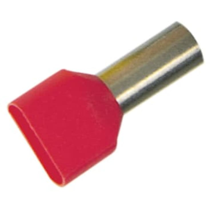 100 stk Grommet Isolert dobbel 2x1,0 mm² rød