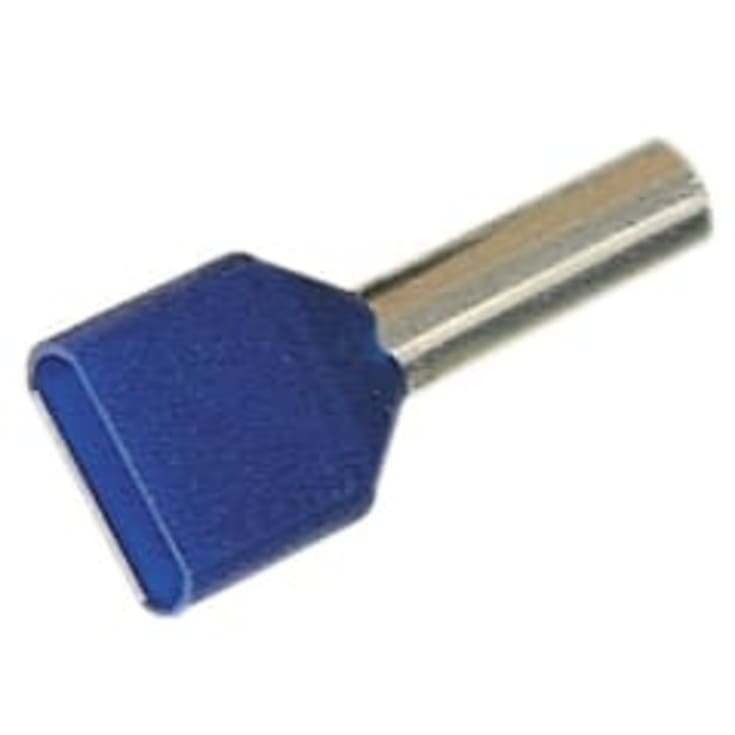 100 stk Grommet Isolert dobbel 2x2,5 mm² blå
