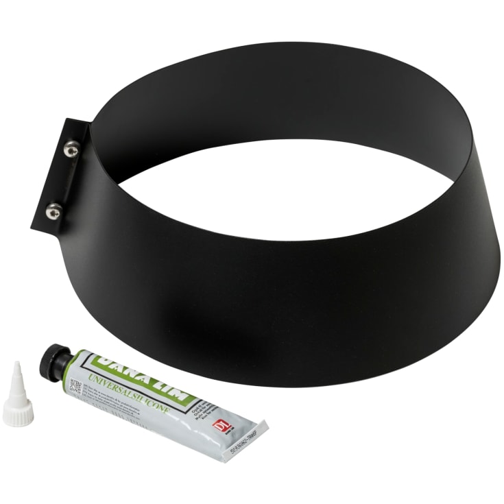 Metalbestos skorstein uØ 250mm krage for tildekking, sort, lim medfølger.