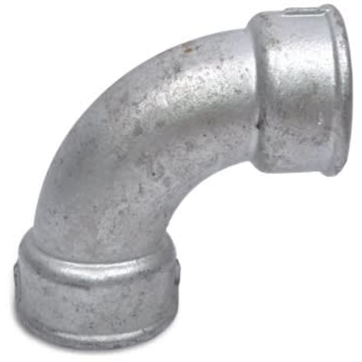 Galvaniseret bøjning, muffe/muffe 1/2" - kort