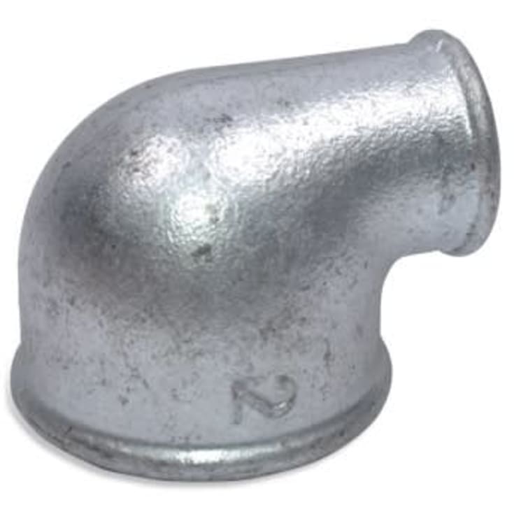 Vinkel, galvaniseret, muffe/muffe, 1/2 x 3/8"