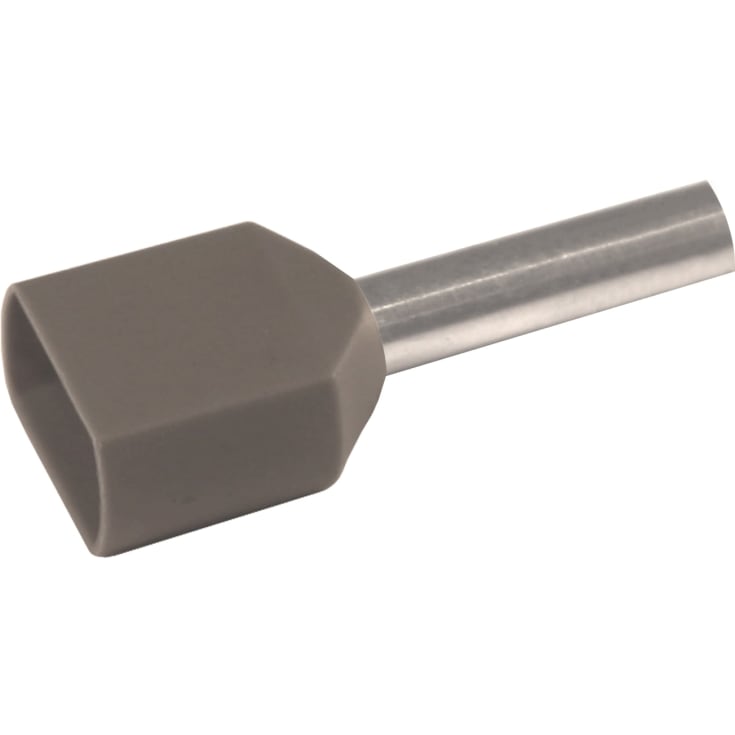 100 stk Grommet Isolert dobbel 2x0,75 mm² grå