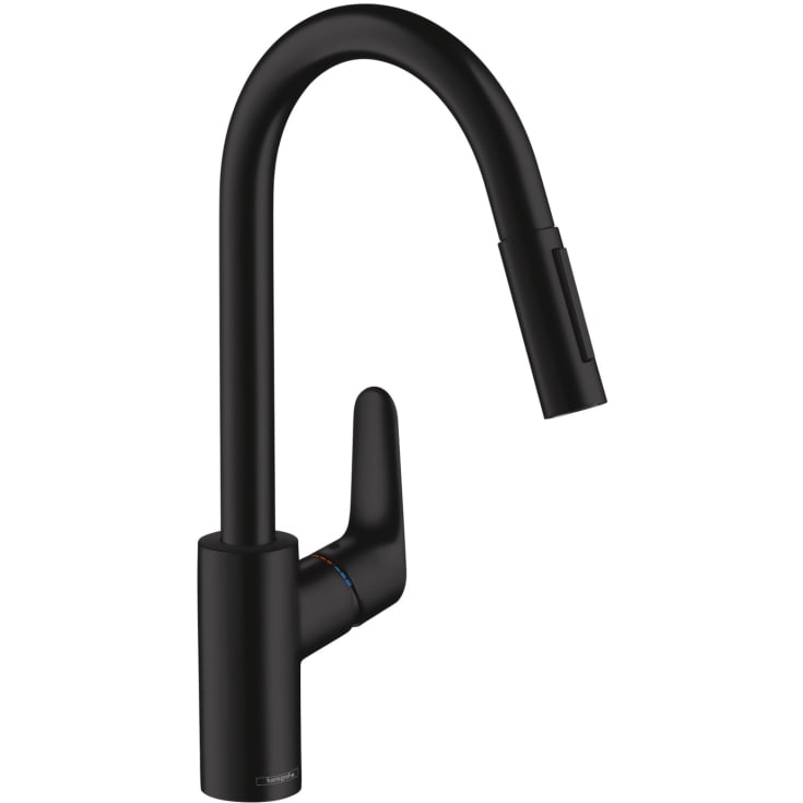 Hansgrohe Focus M41 kjøkkenarmatur, uttrekkbar tut, matt sort