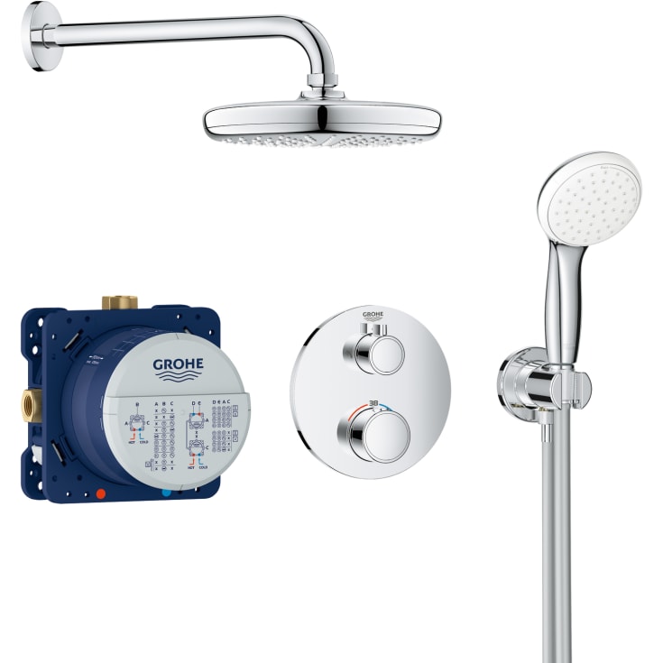 Grohe Grohtherm Tempesta 210 duschset, krom