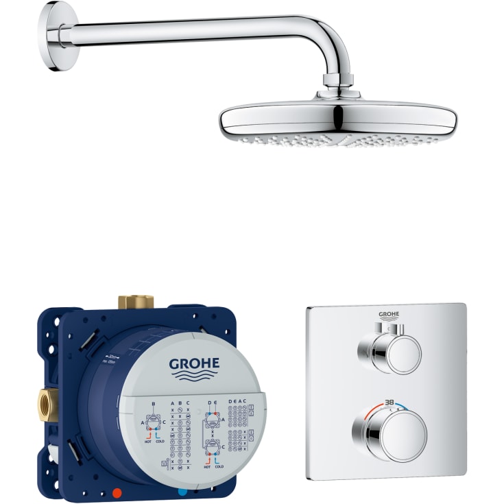 Grohe Grohtherm Tempesta 210 brusesæt, krom