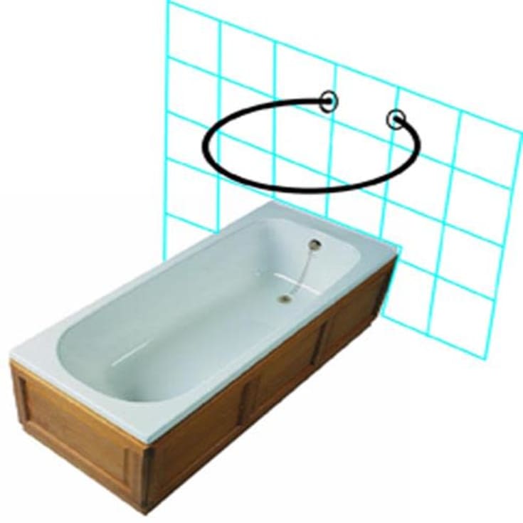 Van Der P dusjforhengstang, Ø82 cm, rustfritt stål