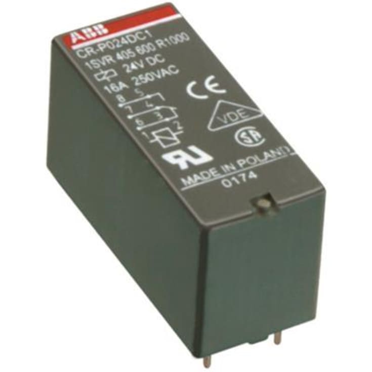 10 stk Sokkelrelé CR-P024DC2, 2CO, 24V DC