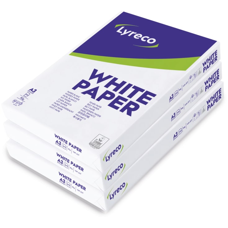 Printerpapir, A3, 80 g, kasse med 3 x 500 ark