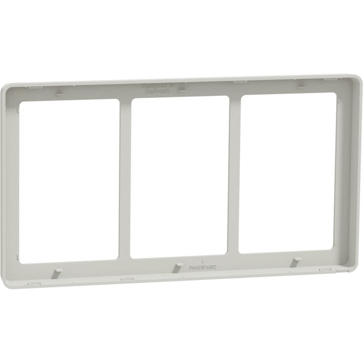 LK Fuga Base 63 designramme, 3x1,5 modul, lysegrå