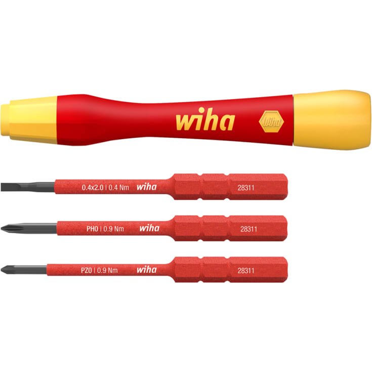 Wiha PicoFinish SlimVario skrutrekkersett, 1000V, 4 deler