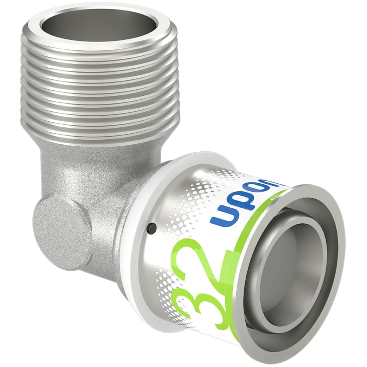 Uponor S-Press Plus vinkel med nippel, 32 mm x 1"