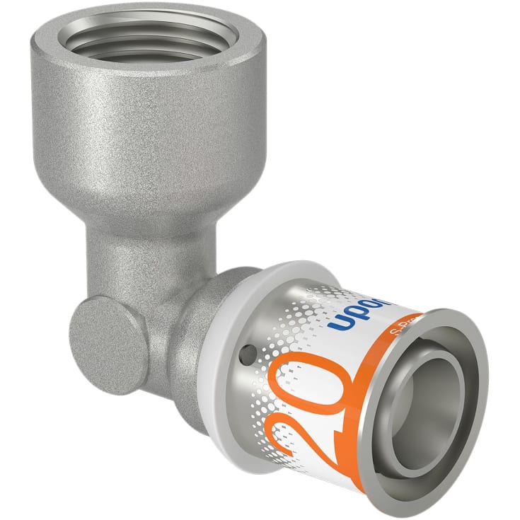 Uponor S-Press Plus vinkel med muffe, 20 mm x 1/2"