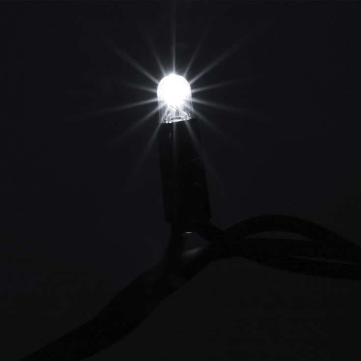 MK Ice Lite LED lyskæde, 102 varmhvid, 12 koldhvid, 230V, sort