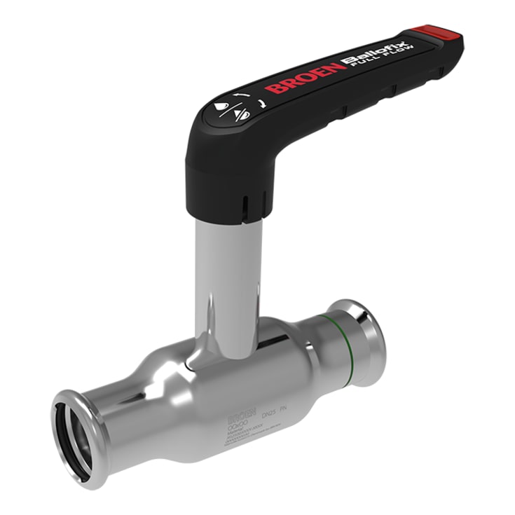 Broen Ballofix Full Flow RF 15x15 DN10 høyspindel.