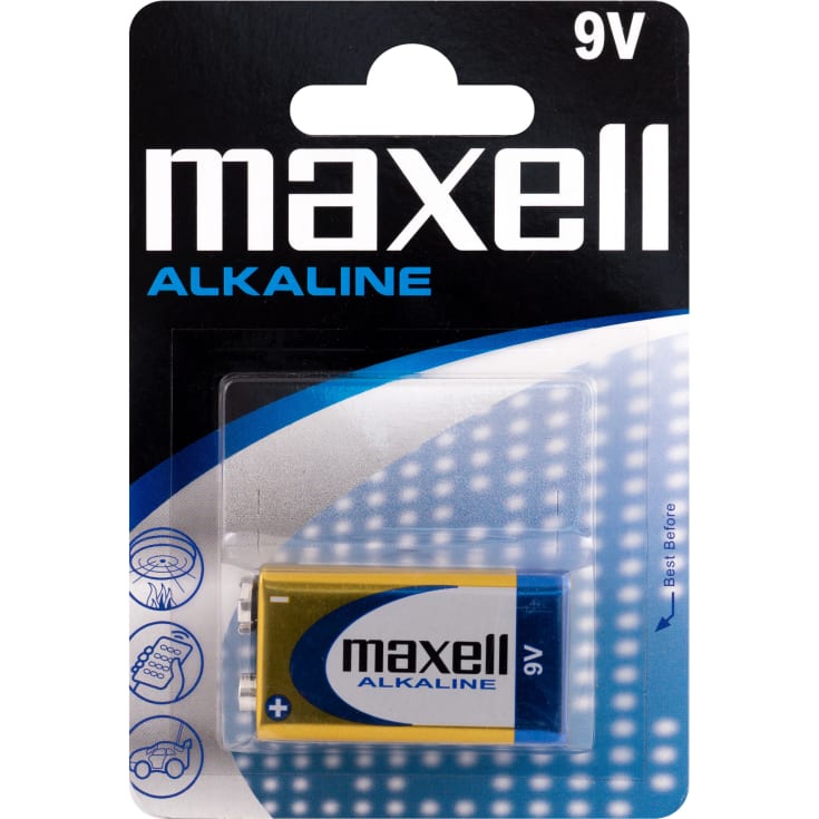 Maxell 9V alkaline batteri - 1 stk