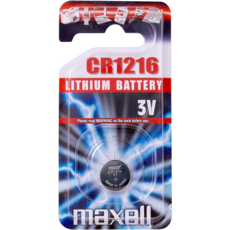 Maxell knapcellebatteri Lithium CR1216 - pakke med 1 stk.