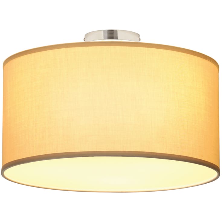 SOPRANO Loftlampe, rund, beige stof, E27, max. 3x 60W