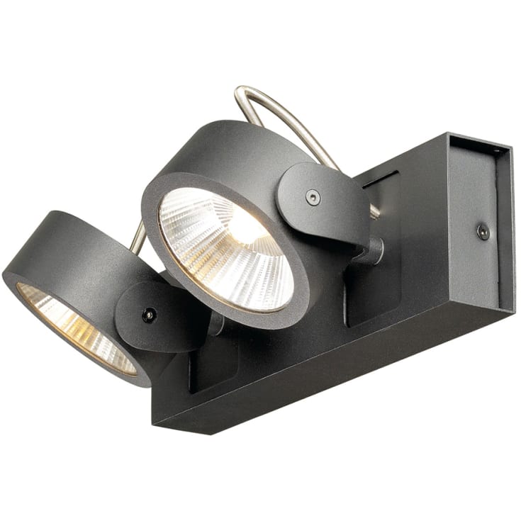 KALU LED 2 væg- og loftlampe, sort, 3000K, 60°