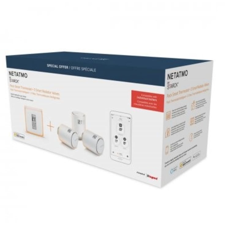 Netatmo smart radiatortermostat startpakke, 3 stk.