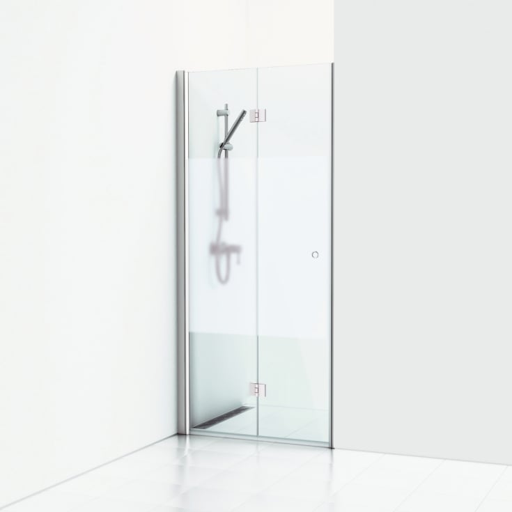 Svedbergs Skoga dusjdør, 99,5 cm, halvfrostet glass, matt aluminium profil