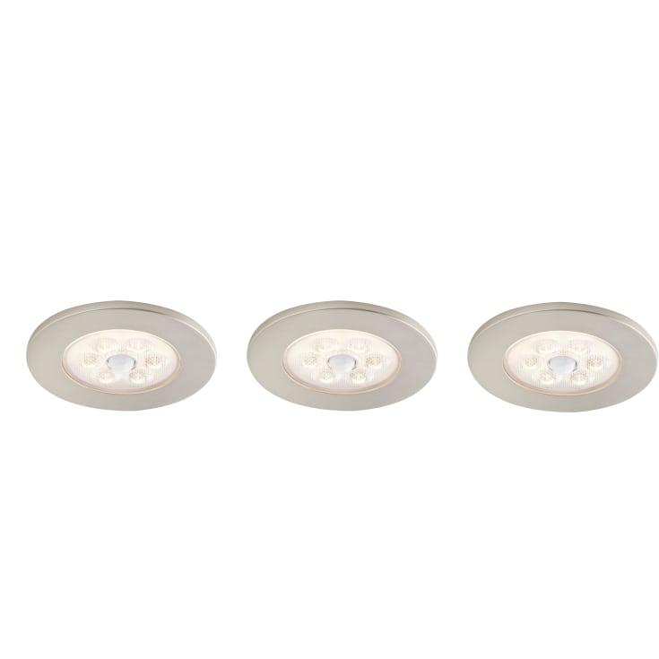 Loevschall ID downlight med sensor, 3-kit, 2,3W LED, stål look