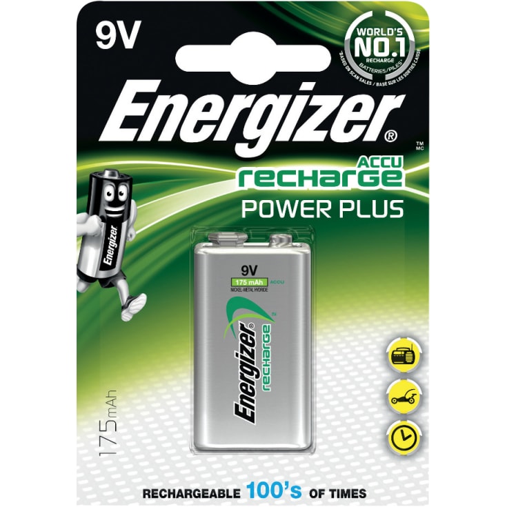 Energizer genopladelig 9V/NH22 batteri, 1 stk.