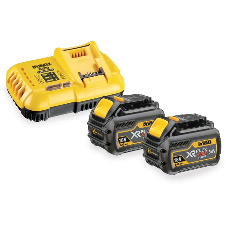 DEWALT XR-batterisæt med 2 stk. 2,0/6,0 Ah-batterier og lader
