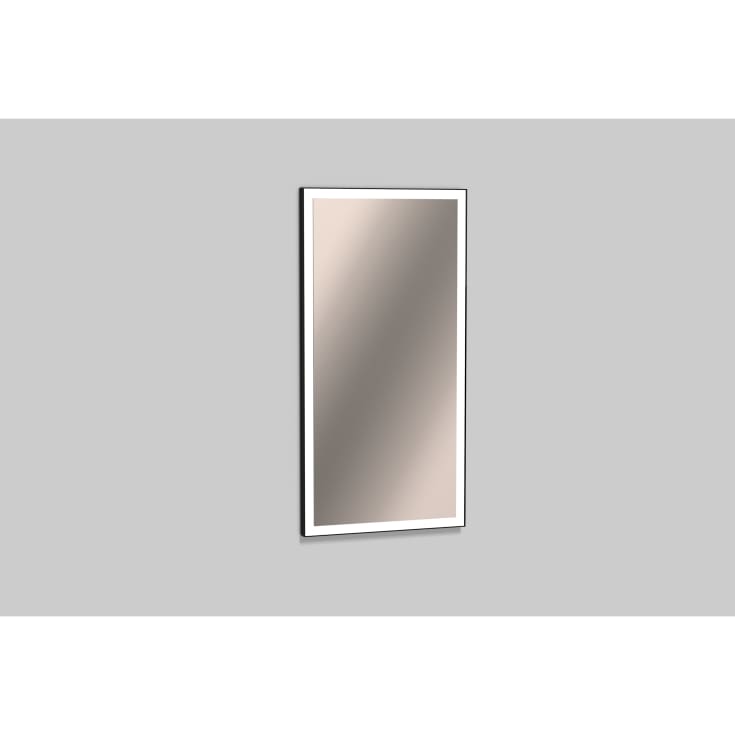 Alape speil med lys, dimbar, 50x100 cm, sort