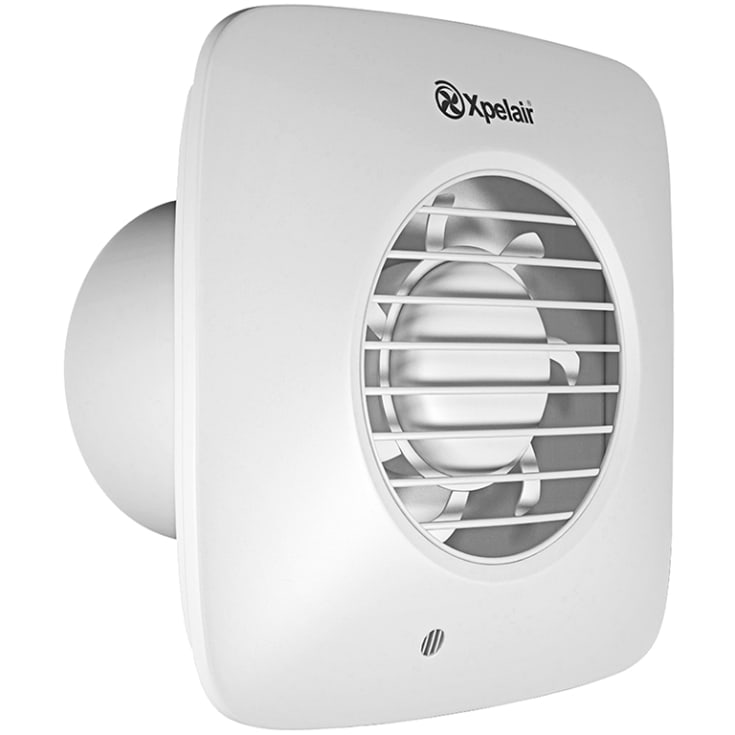 Xpelair Simply Silent DX100 firkantet ventilator med hygrostat & timer Ø100 mm, Hvid