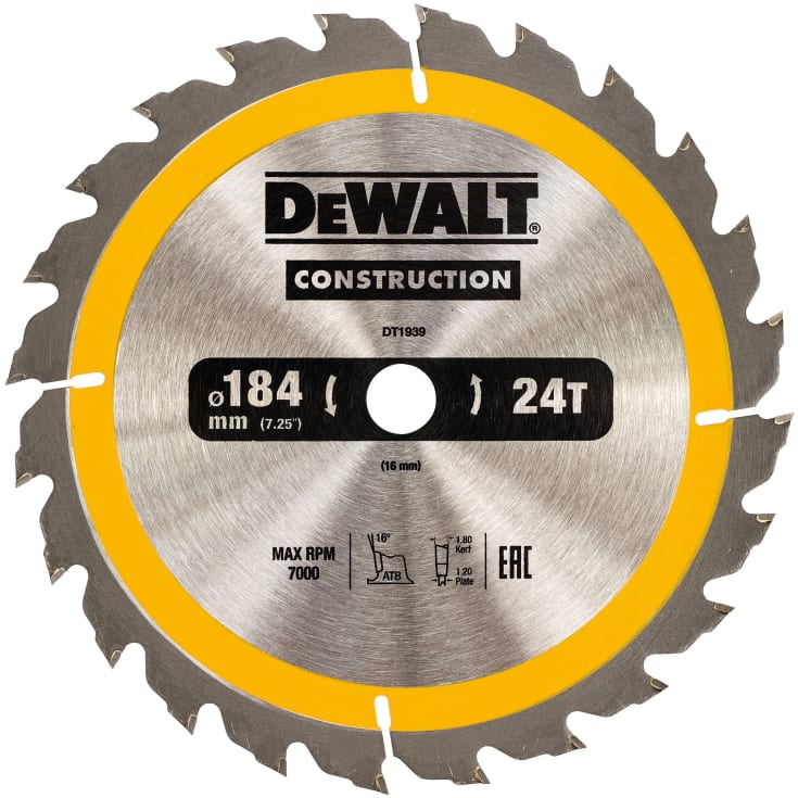 Dewalt rundsavklinge 184x16mm