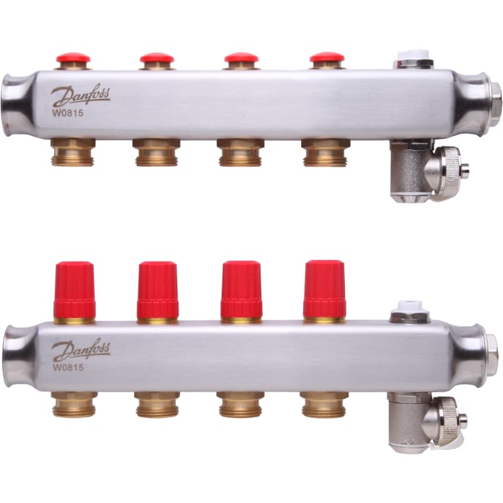 Danfoss SSM 1" gulvvarme fordelerør, 4 kredse