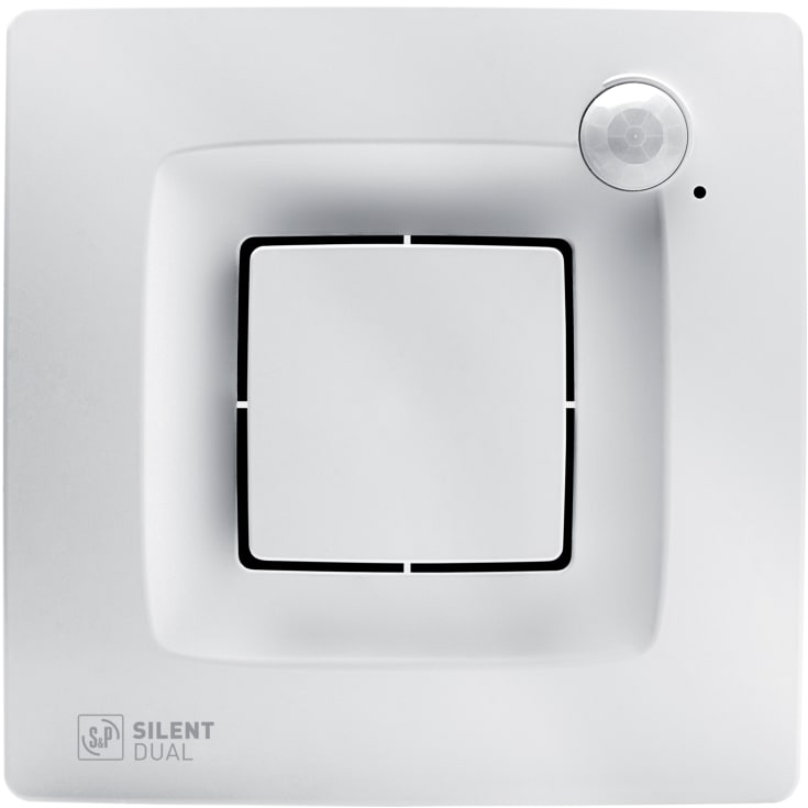 Ventilator Silent One Ø100 mm, med adaptiv hygrostat, hvid