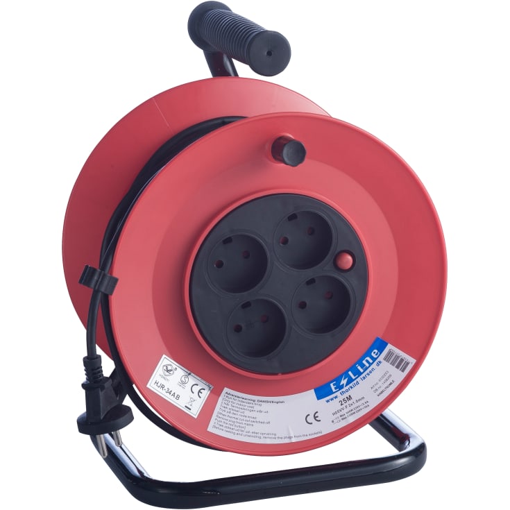 E-Line kabeltrumma, 230 V, utan jord, 25 m