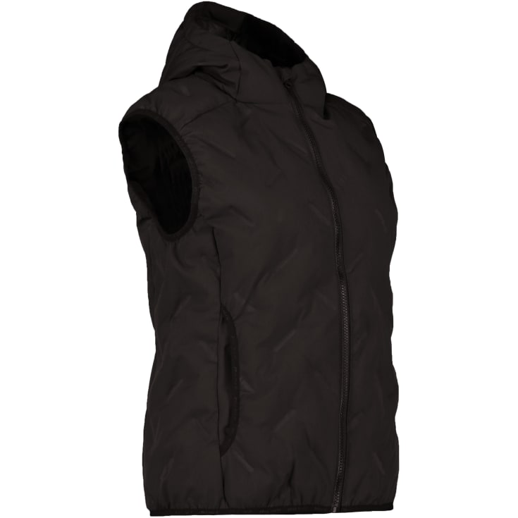 Geyser dame quiltet vest med hætte, G11031, sort, str. 3XL