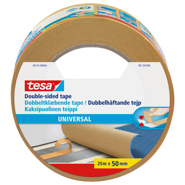 Tesa dobbeltklæbende lærredstape, 50 mm, 25 meter