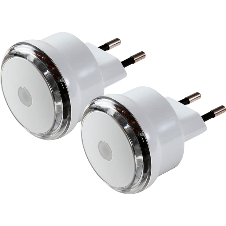 2 stk. LED natlamper med sensor 0,8W