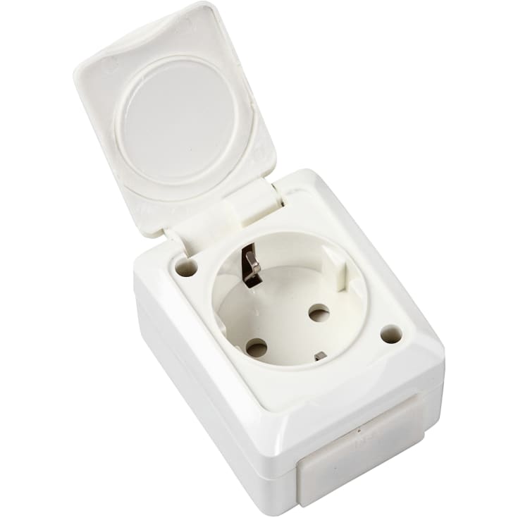 Udvendig enkelt schuko udtag ip44 h67xb56xd45mm