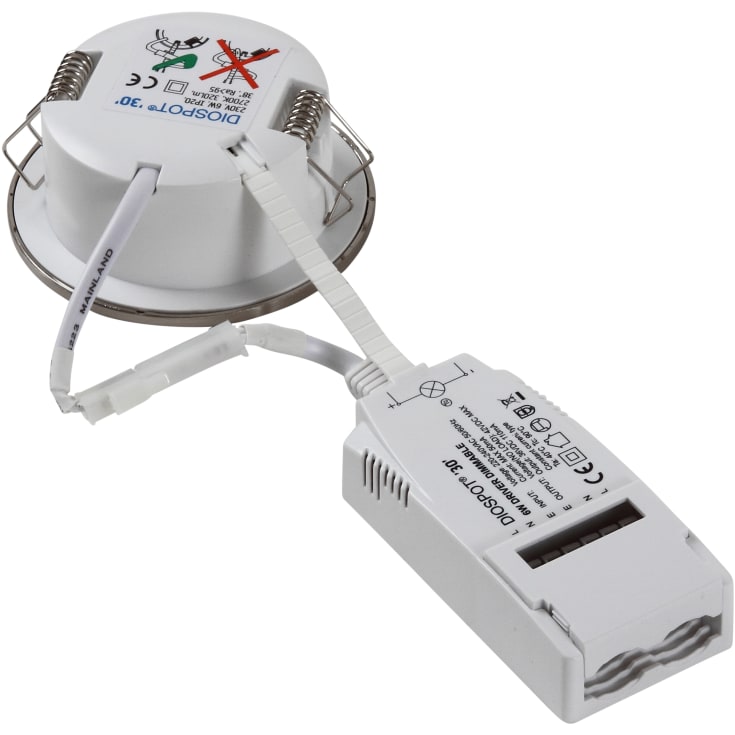 DIOSPOT 30 matt hvit rund 6W 927 320lm 38°