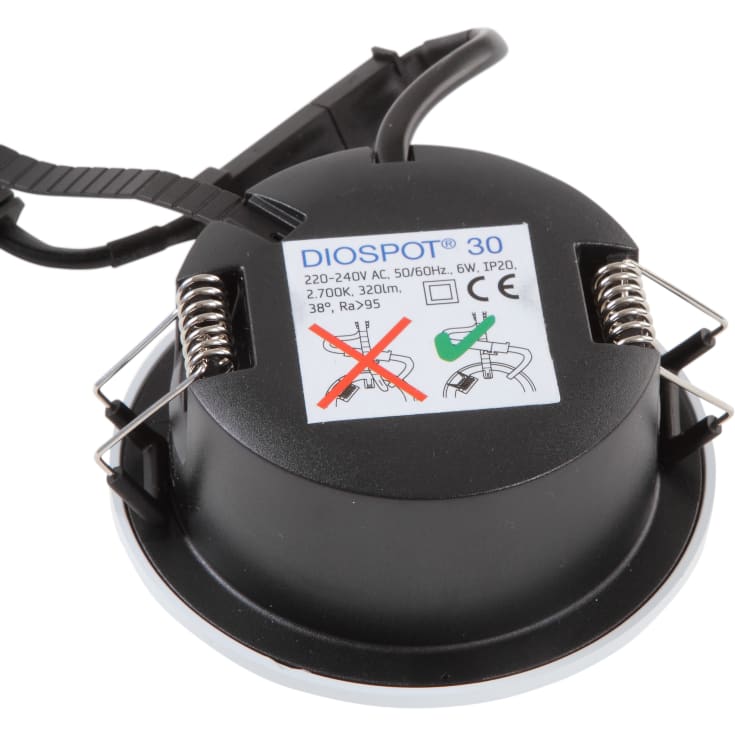 DIOSPOT 30 V.2 stålrund 6W 927 320lm 38°