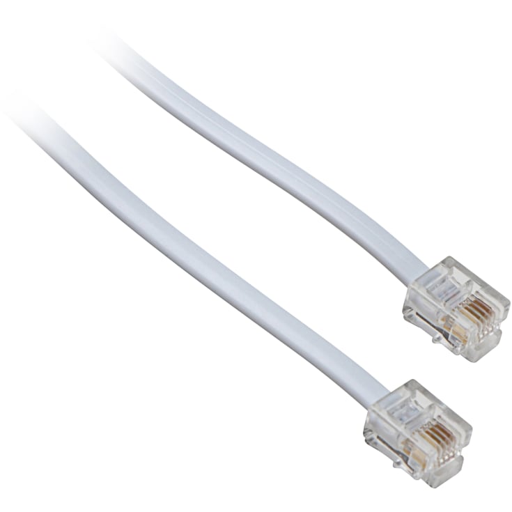 Telepatchkabel RJ11-RJ11, 1M, hvid